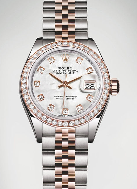 Cool White Dials Rolex Lady-Datejust 28 Fake Watches UK Sale For Rosie Huntington-Whiteley