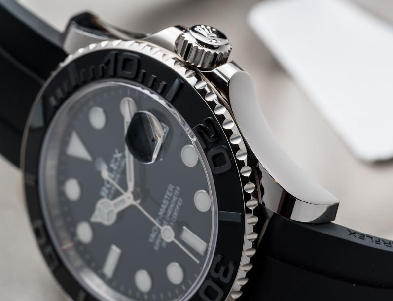 The 42 mm fake watches are made from 18ct white gold.
