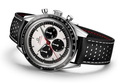 The red second hand is striking on the white dial.